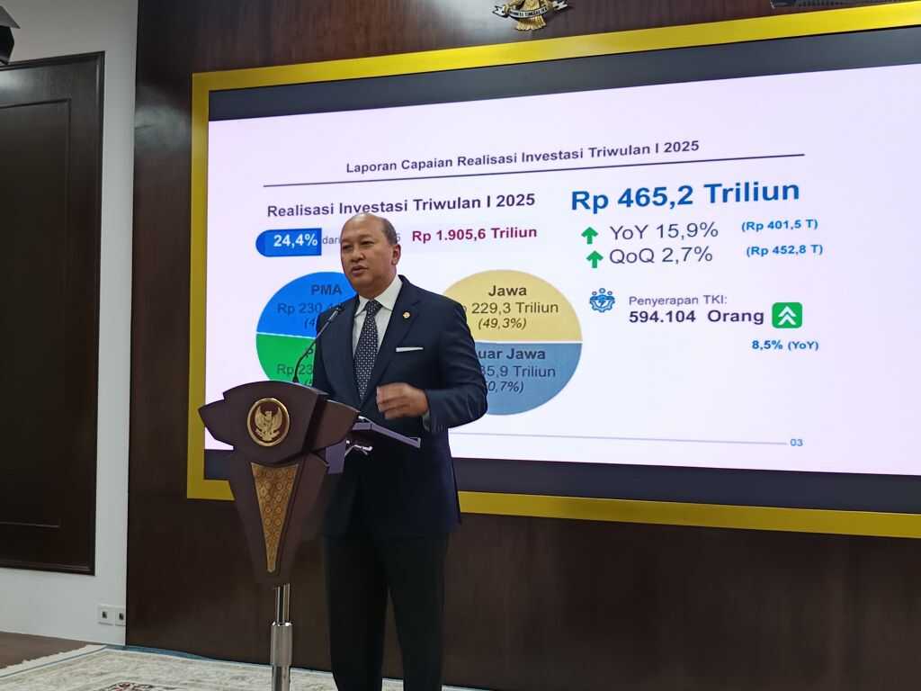 First Quarter 2025 Investment Realisation Reaches Rp465.2 Trillion