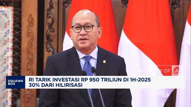 Investment Realisation Reaches Rp 950 Trillion in First Half of 2025, 30% from Downstream Sector