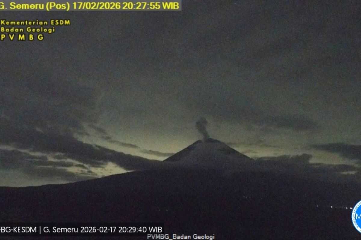 Mount Semeru erupts again with eruption column reaching 800 metres