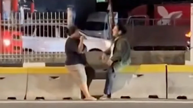 Viral Video of Women Chatting on Busway Divider Sparks Humour and Safety Concerns
