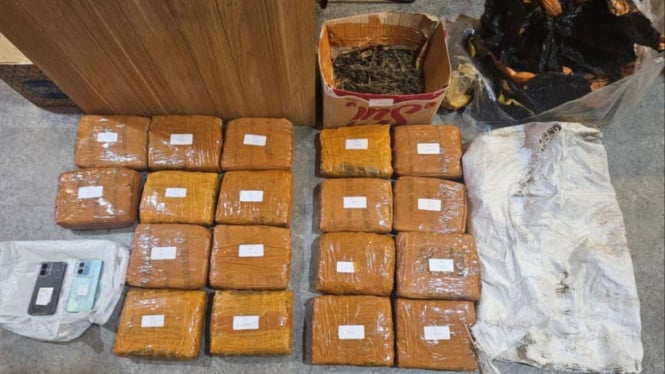 Man Arrested in Alfamart Car Park in Kebon Jeruk, West Jakarta, Found Storing 18 Kg of Cannabis