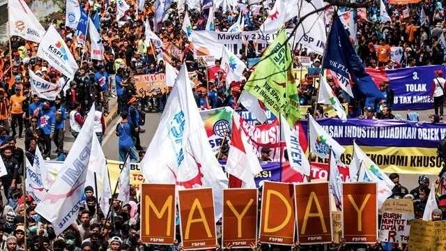 Thousands Rally in Jakarta Demanding Labour Rights on International Workers' Day