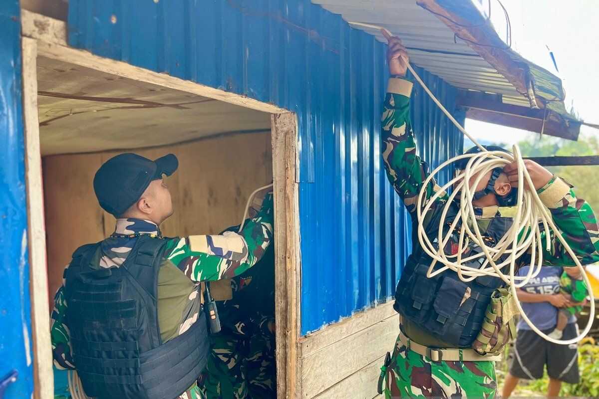 Border Security Task Force Installs Electrical Wiring at Ninambua Resident's Home