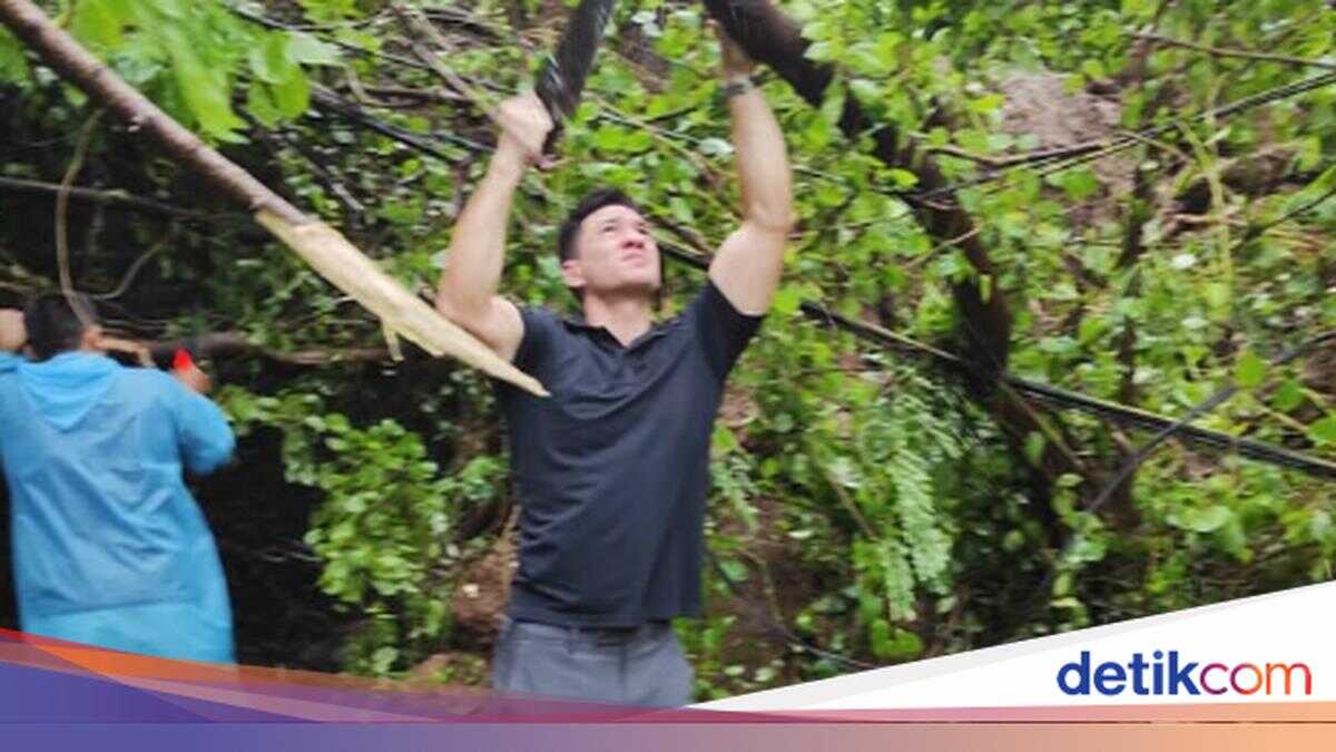 Andrew White Helps Evacuate Fallen Trees During Extreme Weather in Bali