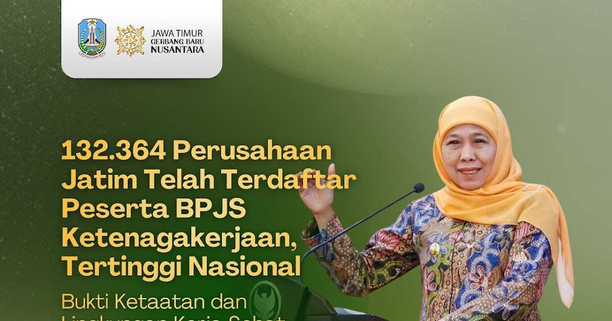 East Java Records the Highest Number of Companies Participating in the BPJS Employment Program in Indonesia, Reaching 132,364