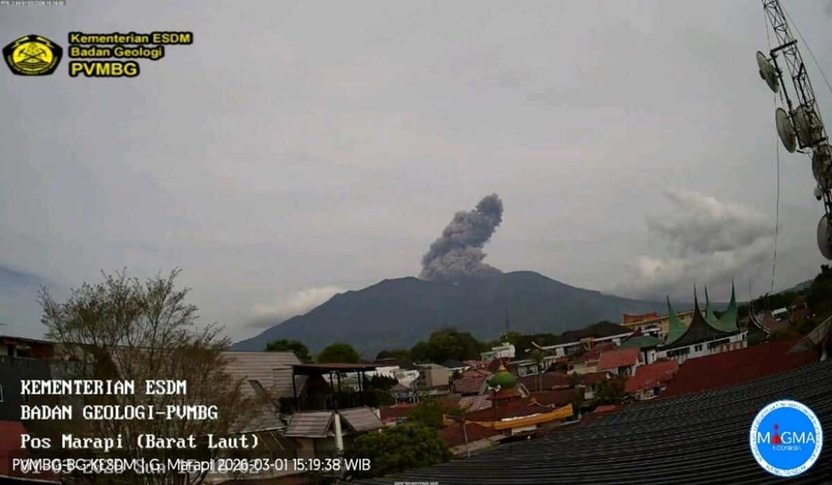 Mount Marapi Eruption Ejects Ash 1.5 Kilometres into the Air