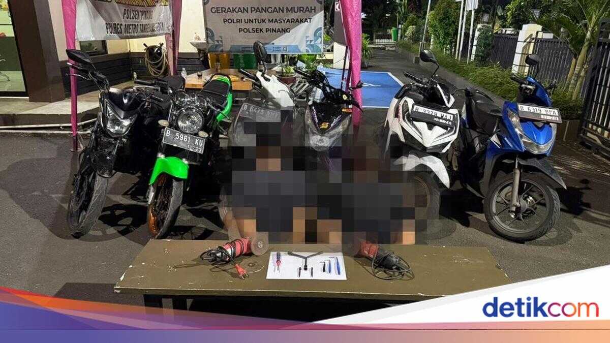 Police Arrest Two Motorcycle Theft Suspects in Tangerang, Six Motorcycles Seized