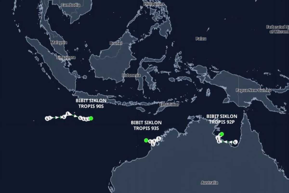BMKG: Tropical cyclone seed 90S highly likely to develop into a tropical storm