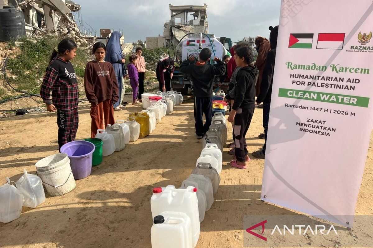 Baznas sends 100,000 litres of clean water as aid to Gaza from Indonesians