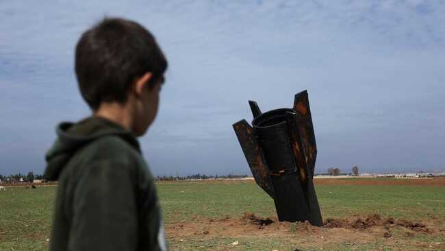 Giant Stray Missile Fails to Detonate and Embeds in the Ground
