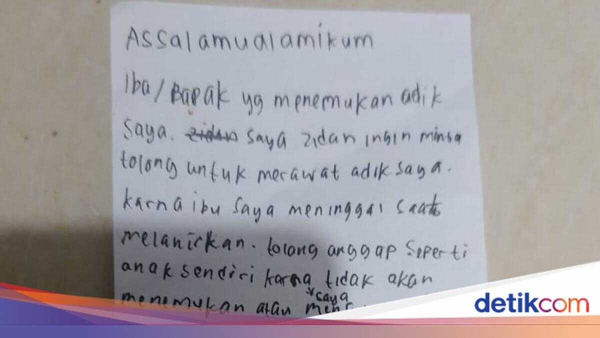 Older Brother's Letter Reveals He Abandoned a Baby in a Nasi Uduk Cart in Pasar Minggu; Mother Died
