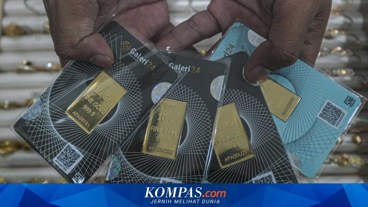 Gold price update today at Pegadaian: Galeri 24 and UBS edge up