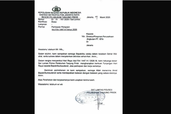 Metro Jaya Police Probe THR Circular Letter Claimed to Be Issued in the Name of Tanjung Priok Port Police