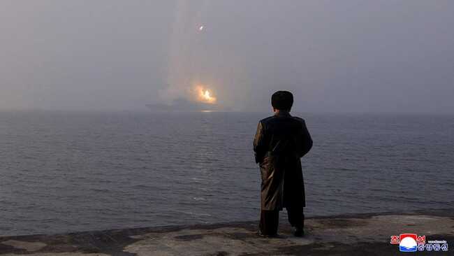 Moments as Kim Jong Un Fires a Missile from a Warship, Is He Helping Iran?