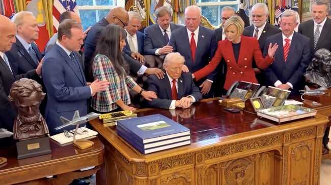 Trump Surrounded by Pastors and Prayed Over at the White House