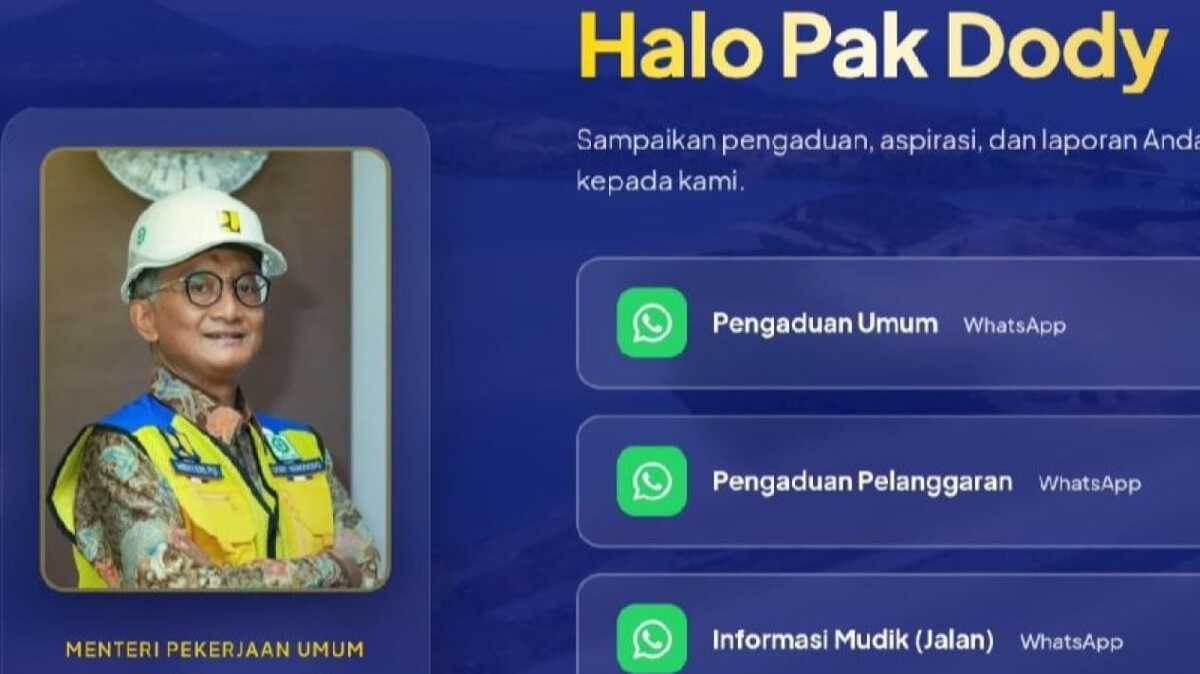 Public Works Minister Dody Hanggodo Opens Complaints Channel 'Halo Pak Doddy': What Can Be Reported and How to Do It?