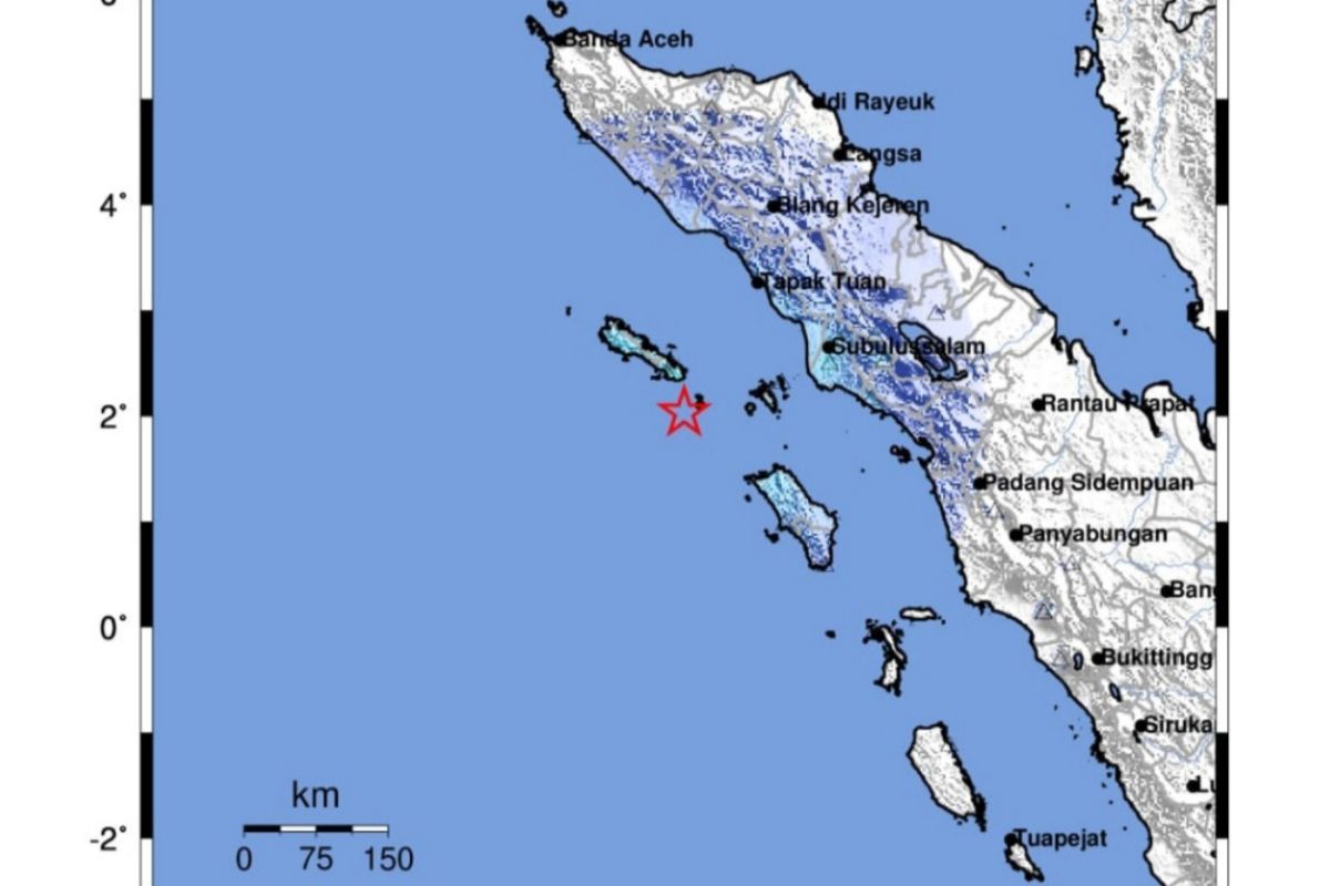 Magnitude 5.6 earthquake in Simeulue caused by Indo-Australian Plate subduction