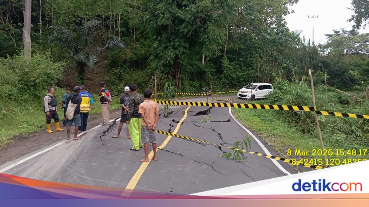 National Highway in Manggarai Split Due to Ground Movement