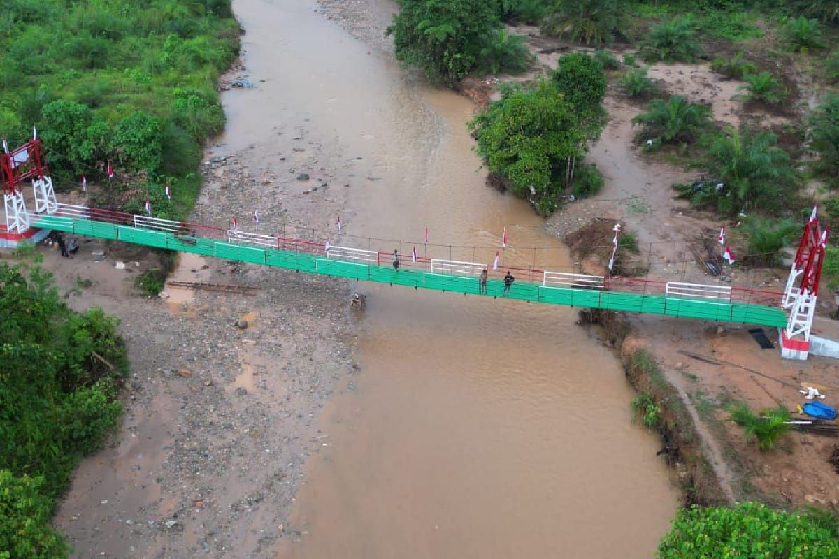 Mandailing Natal Suspension Bridge Completed, Residents No Longer Need to Wade Across River
