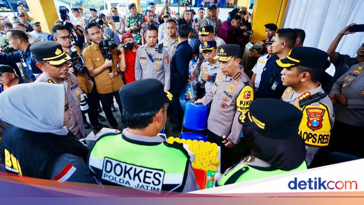 National Police Chief Monitors Mudik Exodus at Purabaya Terminal: Inspects Vehicle Safety and Driver Testing