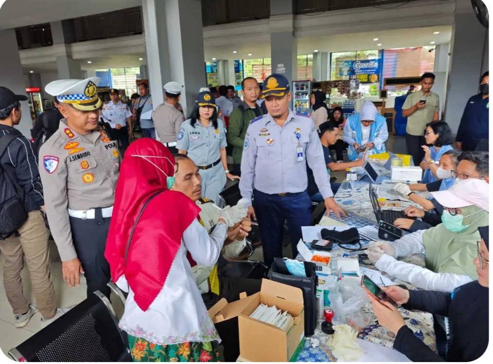 Ahead of Eid Holiday 2026, Depok Metro Police Conduct Health Checks on Intercity Bus Crews