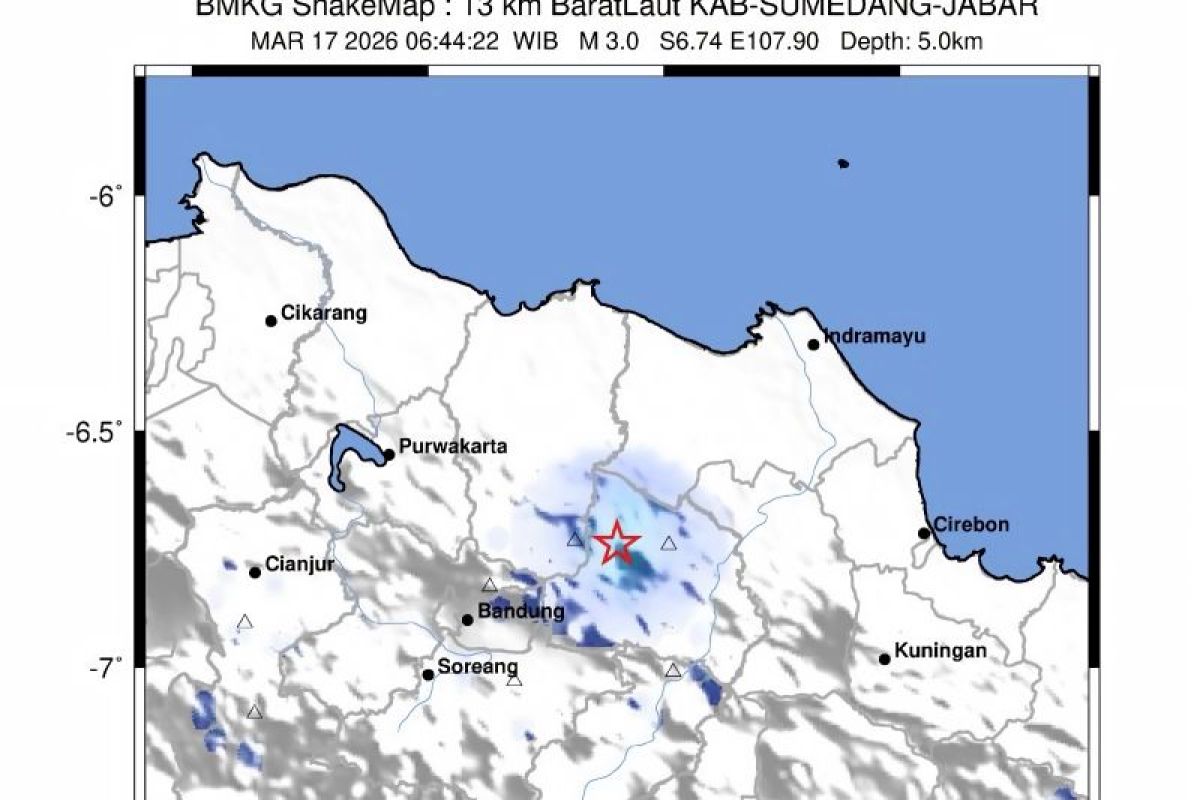 BMKG: Shallow Earthquake Strikes Sumedang on Tuesday, Triggered by Local Fault
