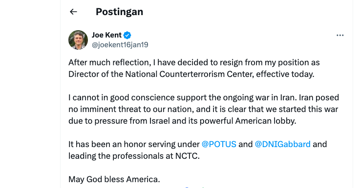 Trump's Push Against Iran: US National Counterterrorism Centre Director Resigns