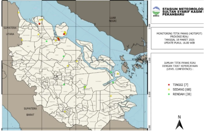 Riau on High Alert for Forest and Land Fires! 113 Hotspots Detected, Bengkalis and Dumai the Worst Affected Areas
