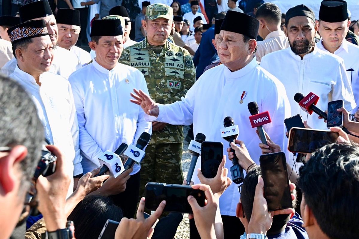 Prabowo hails near-complete Aceh Tamiang flood recovery on Eid al-Fitr