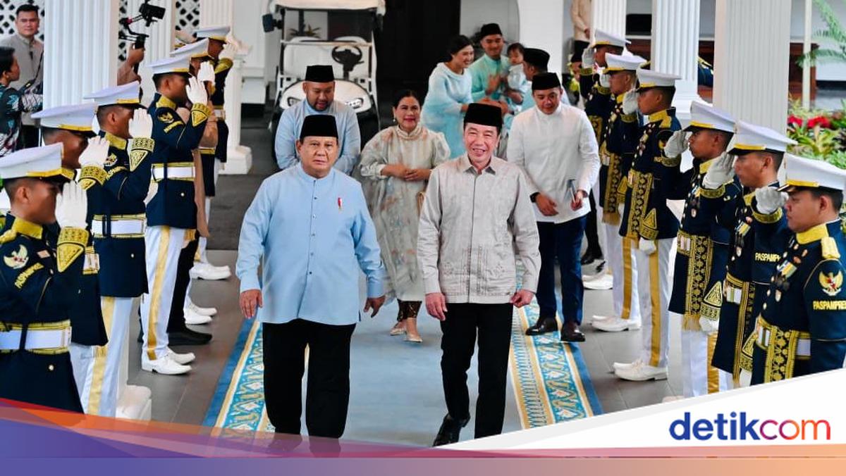 Jokowi and Iriana Attend Prabowo's Open House, Accompanied by Kaesang and Erina