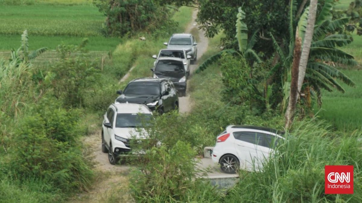 Hundreds of Cars Stray into Rice Fields While Heading to Purwomartani Toll Gate Due to Navigation Apps