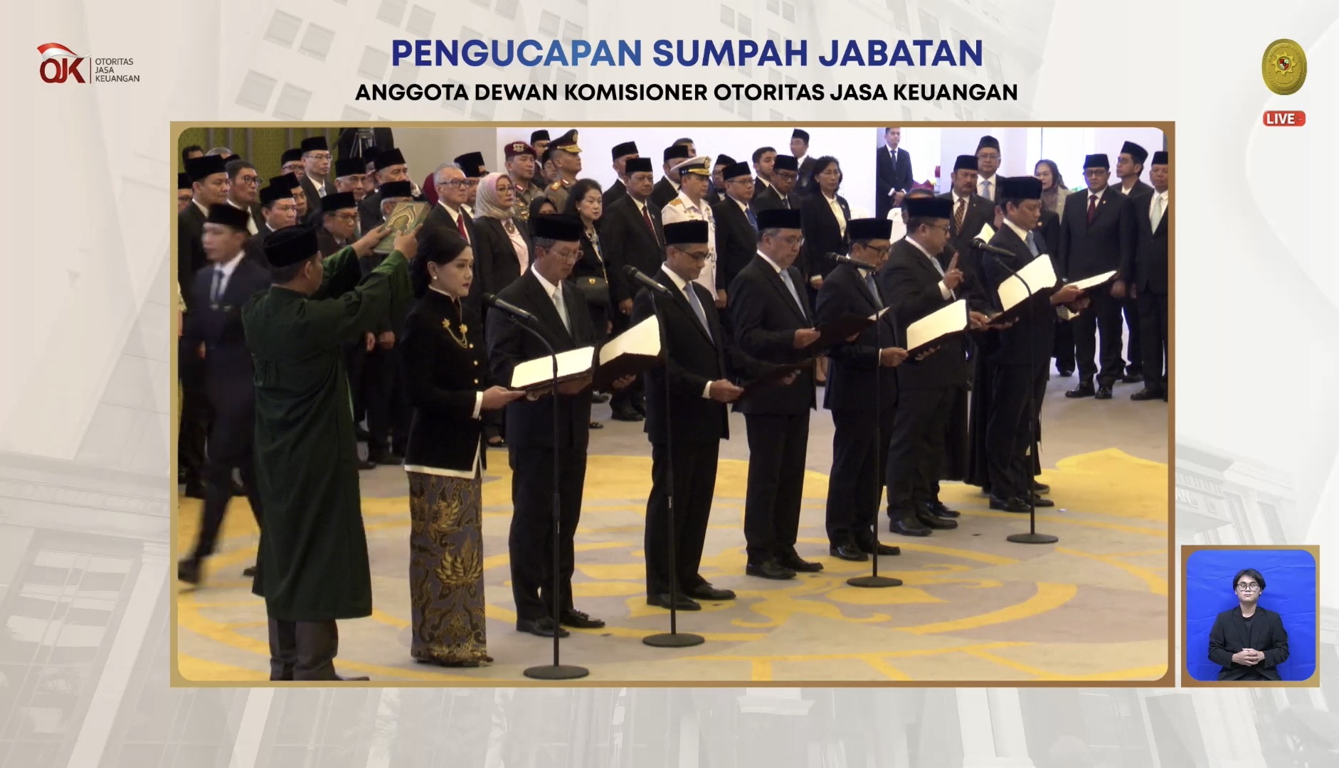 Supreme Court Inaugurates OJK Board of Commissioners for 2026-2031, Friderica Appointed as Chair