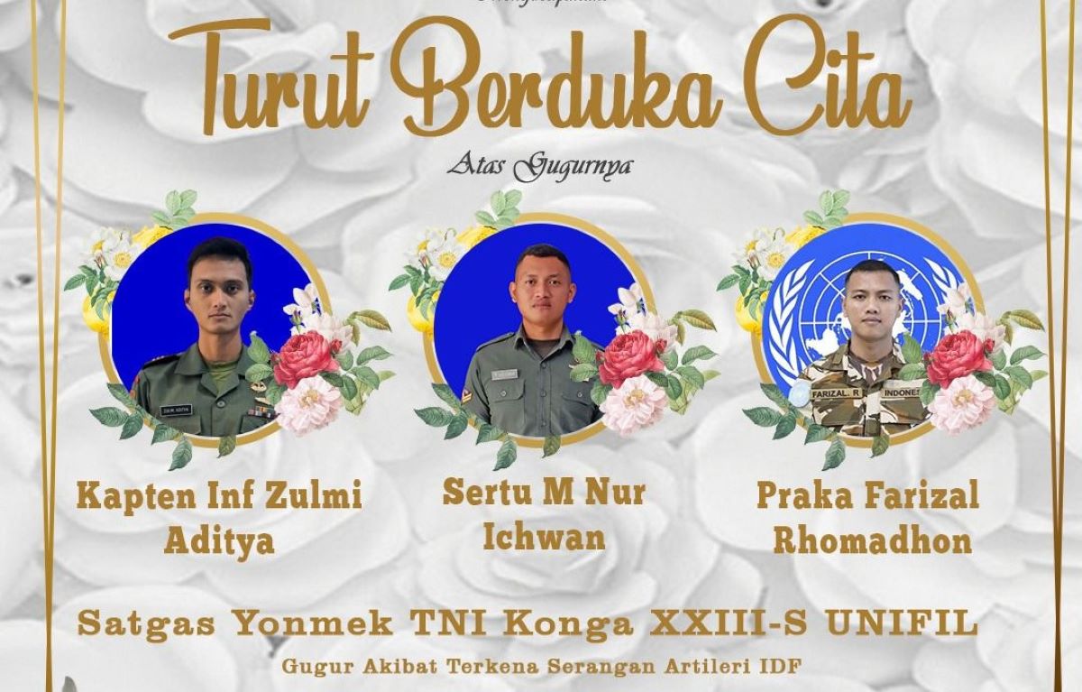 Three TNI Soldiers Fall in Lebanon, MPR Chairman: Israel Violates UN Mandate