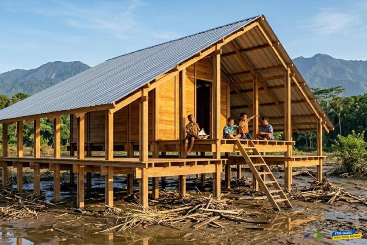 FTUI and Iluni build temporary housing with local wisdom-based housing concept
