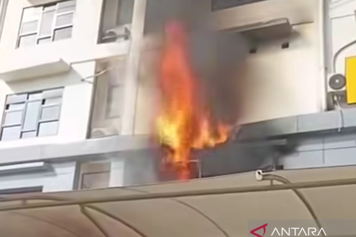 West Jakarta Police Criminal Investigation Building on Fire
