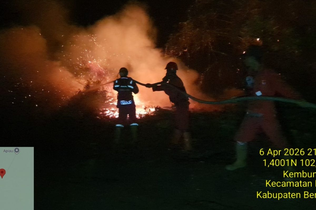 Land Fire Approaches Residents' Settlement, Manggala Agni Repels Flames in Bengkalis