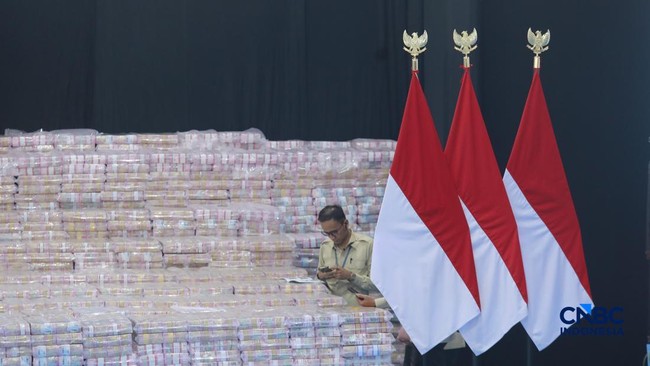 This is the Pile of 'Mountain of Money' Worth Rp11 Trillion Seized by the Attorney General's Office in Front of Prabowo