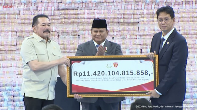 Attorney General Deposits Rp11.4 Trillion to the State, Prabowo: This is an Honour
