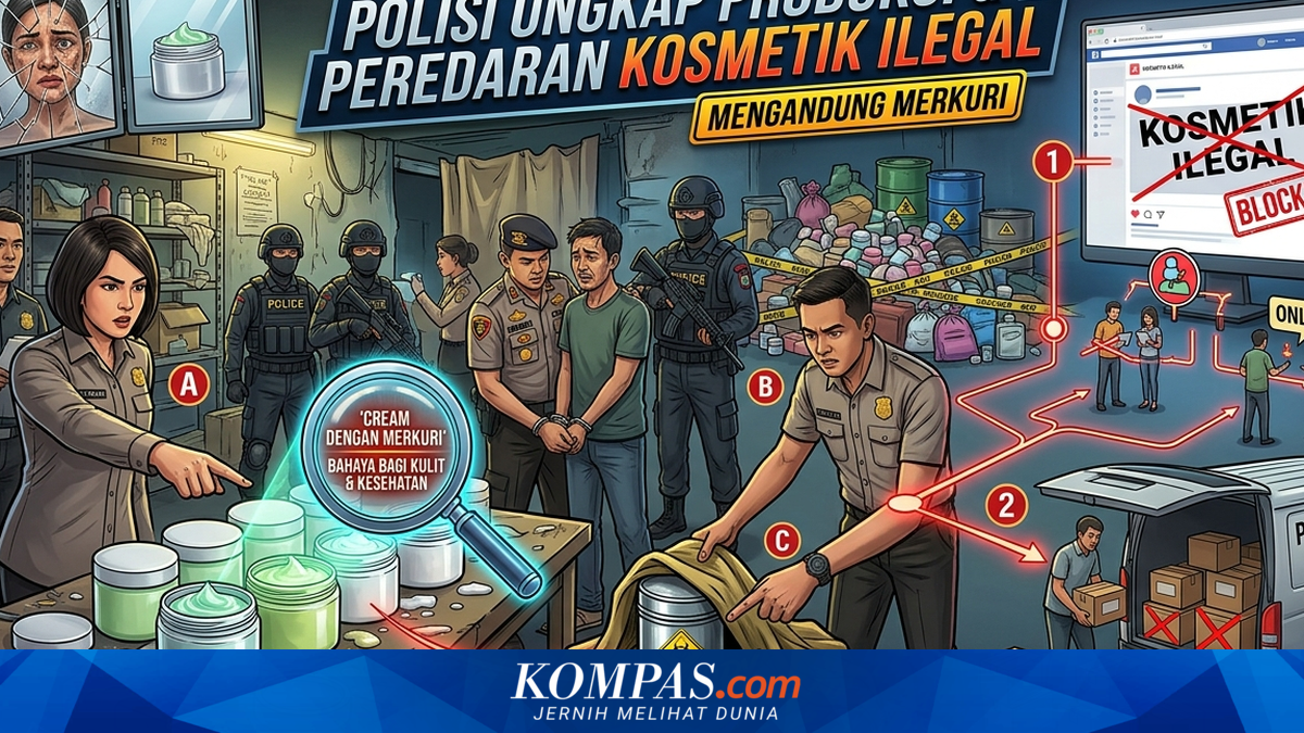 Police Bust Illegal Mercury-Containing Cosmetics Production in Bogor, Three Arrested