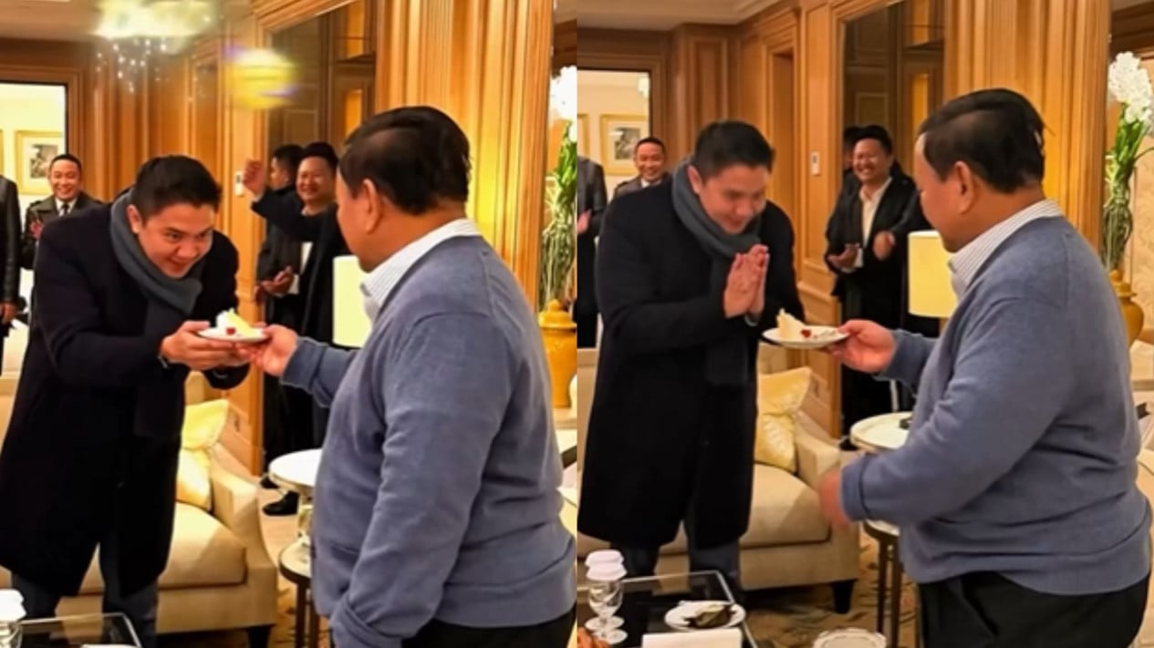 Prabowo Surprises Cabinet Secretary Teddy with Birthday Celebration in Paris