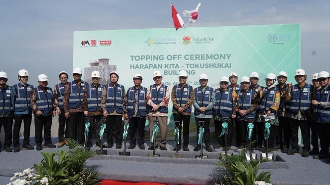 PTPP Completes Topping Off for RSJPD Harapan Kita - Tokushukai Project