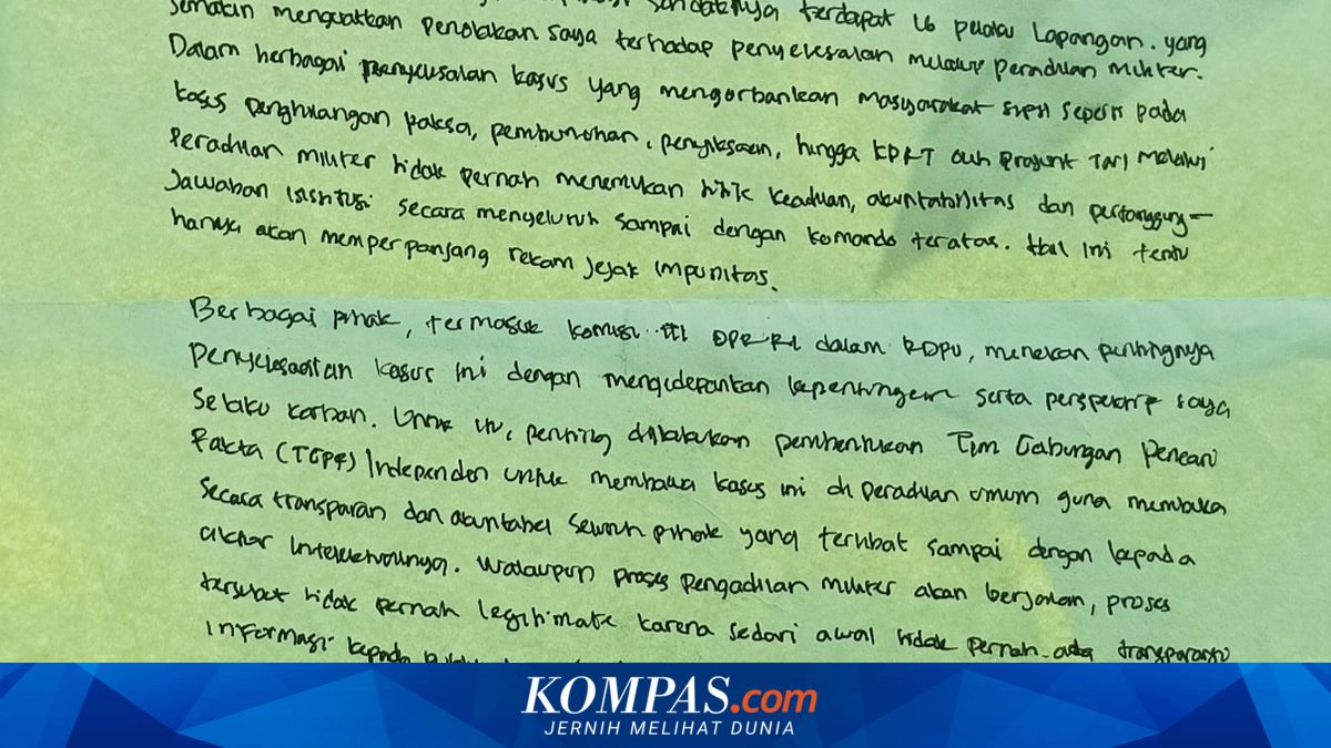 Andrie Yunus Writes to Prabowo: 30 Days Have Passed, What is the Progress of My Case?