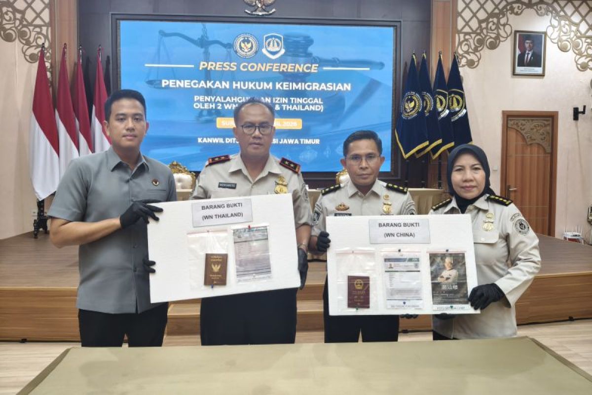 East Java Immigration Office Arrests Two Foreign Nationals for Violating Residence Permits