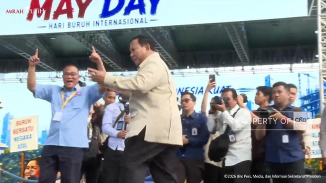 Video: Moment Prabowo Dances Silat at May Day Event in Monas