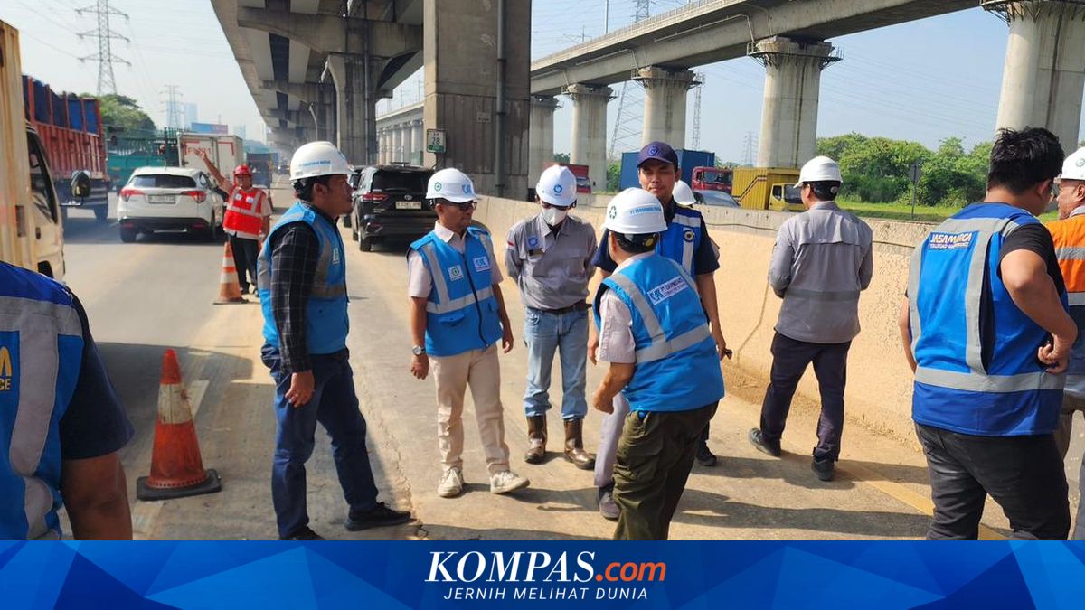 Repairs Underway on Japek Toll Road at Km 28, Contraflow Implemented