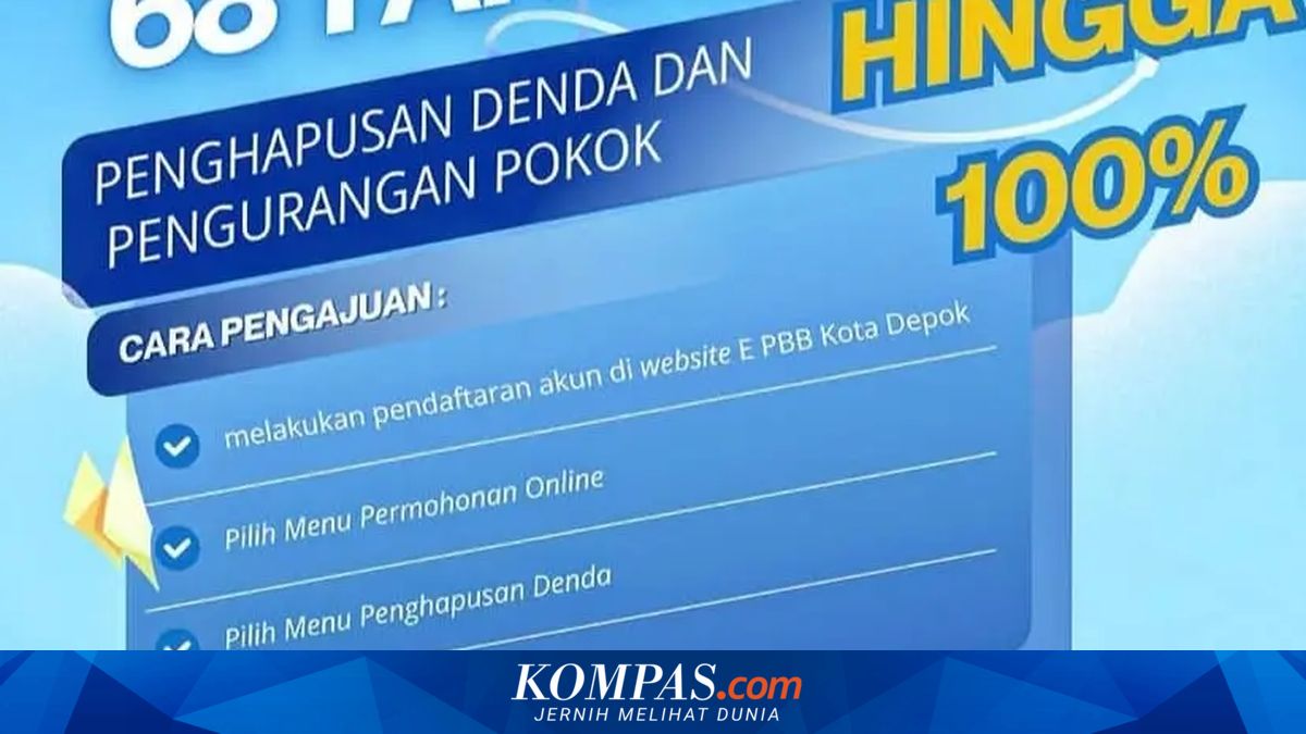 Depok City Government Waives PBB Fines by up to 100 Per Cent, Check Requirements and Application Method