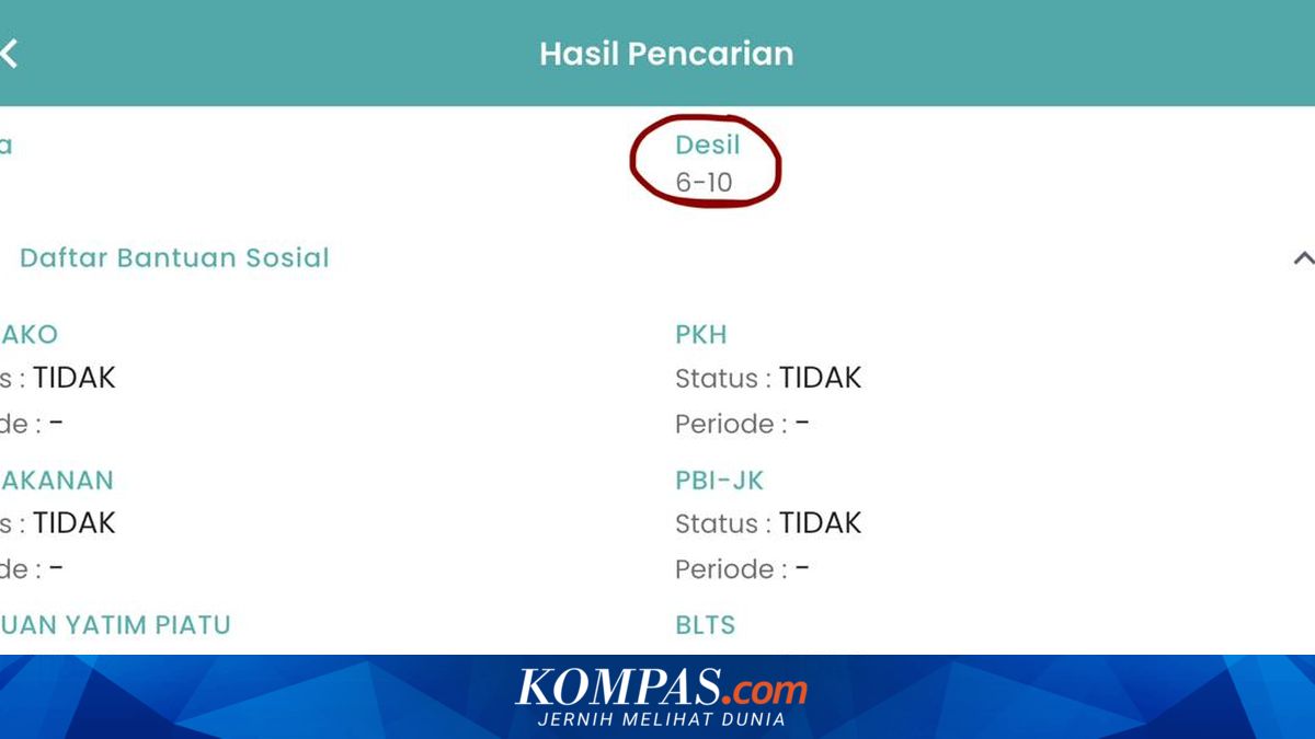 How to Check Kemensos Decile for May 2026 via Mobile Phone, Just Use NIK from ID Card, Status Appears Immediately