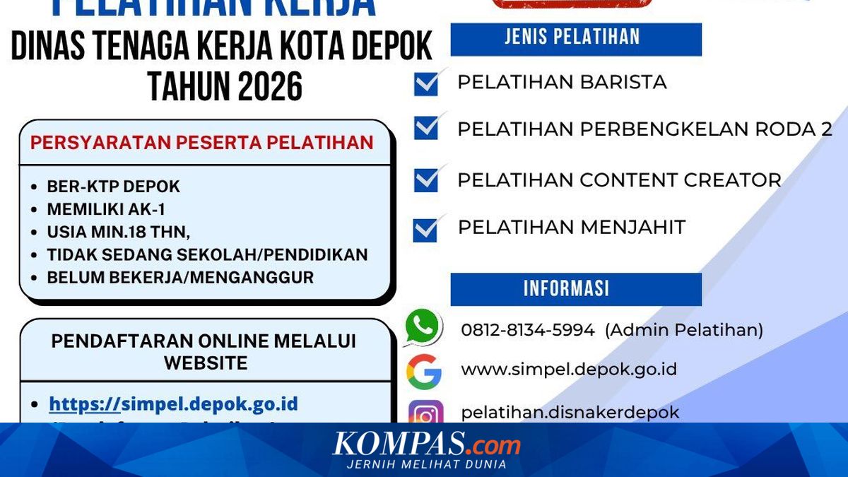 Depok Labour Department Offers Free Job Training, Including Barista and Content Creator Classes