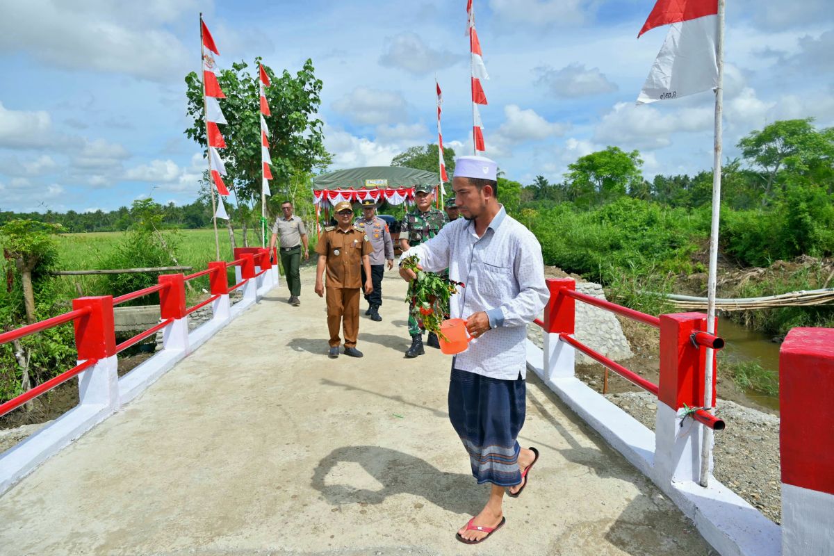 TNI completes third presidential aid Aramco bridge for agricultural access in Aceh