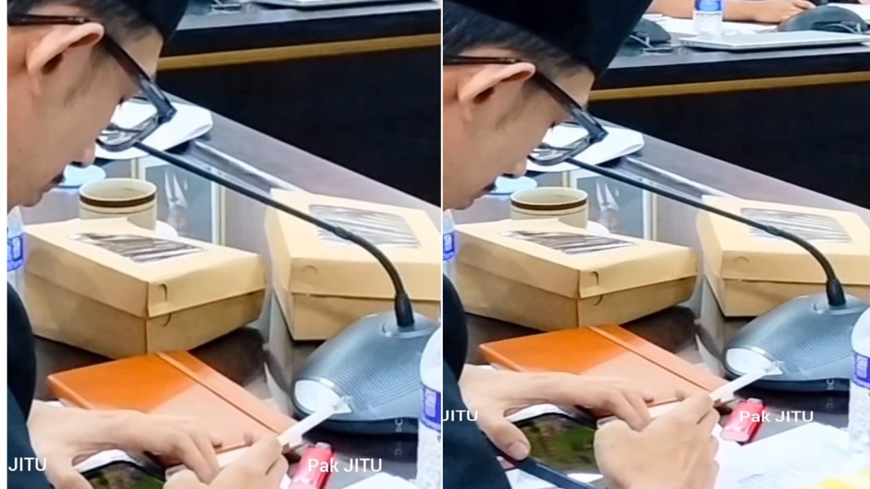 Netizens Furious Over Jember DPRD Member Casually Playing Games and Smoking During Stunting Discussion: Sack Him Immediately!